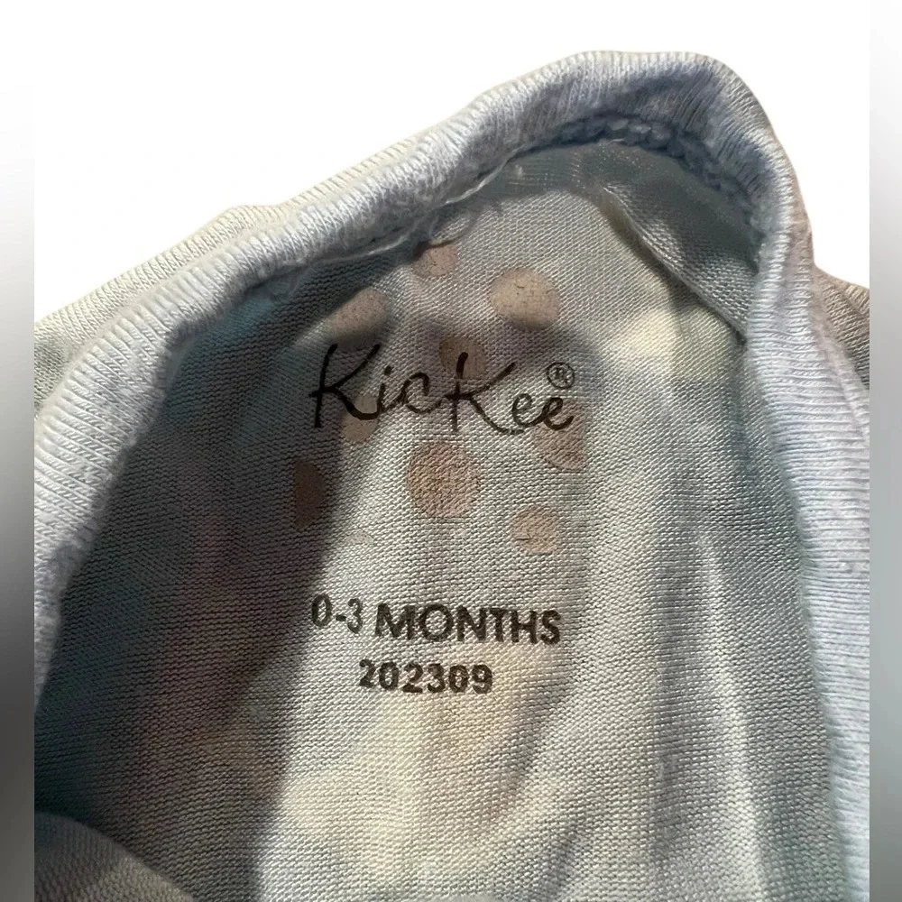 Kickee Pants Footie with Zipper in Spring Stork Sky white/blue size 0 to 3